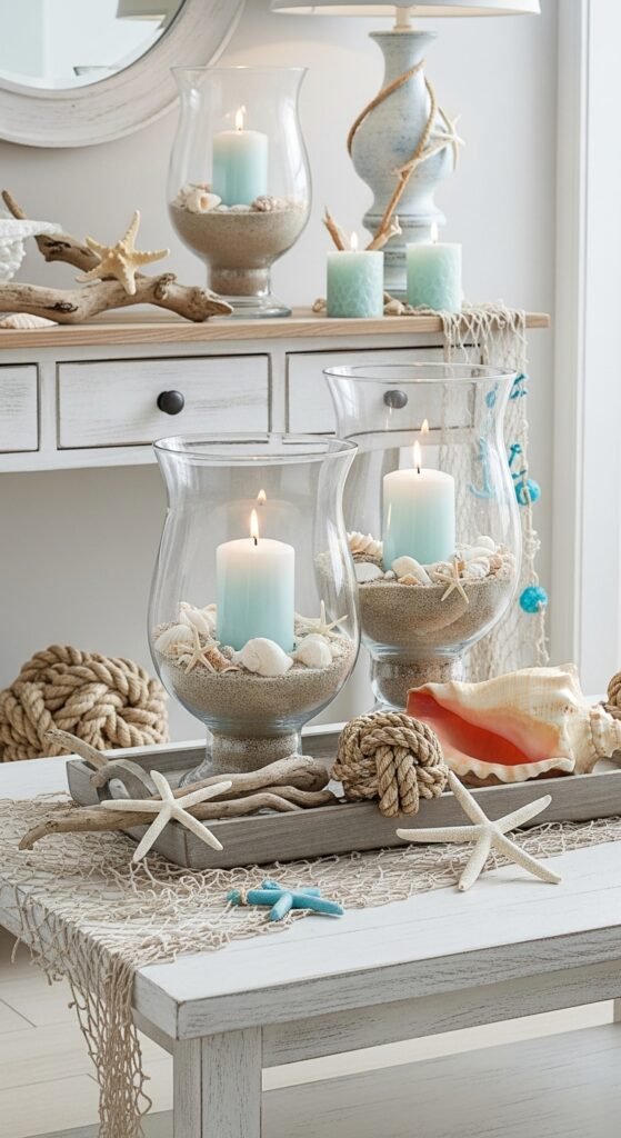 Serene Coastal Candle Vignette
