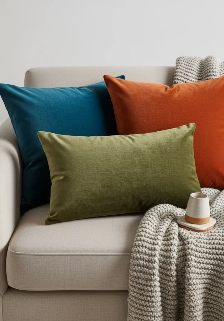 Velvety Jewel Toned Pillows