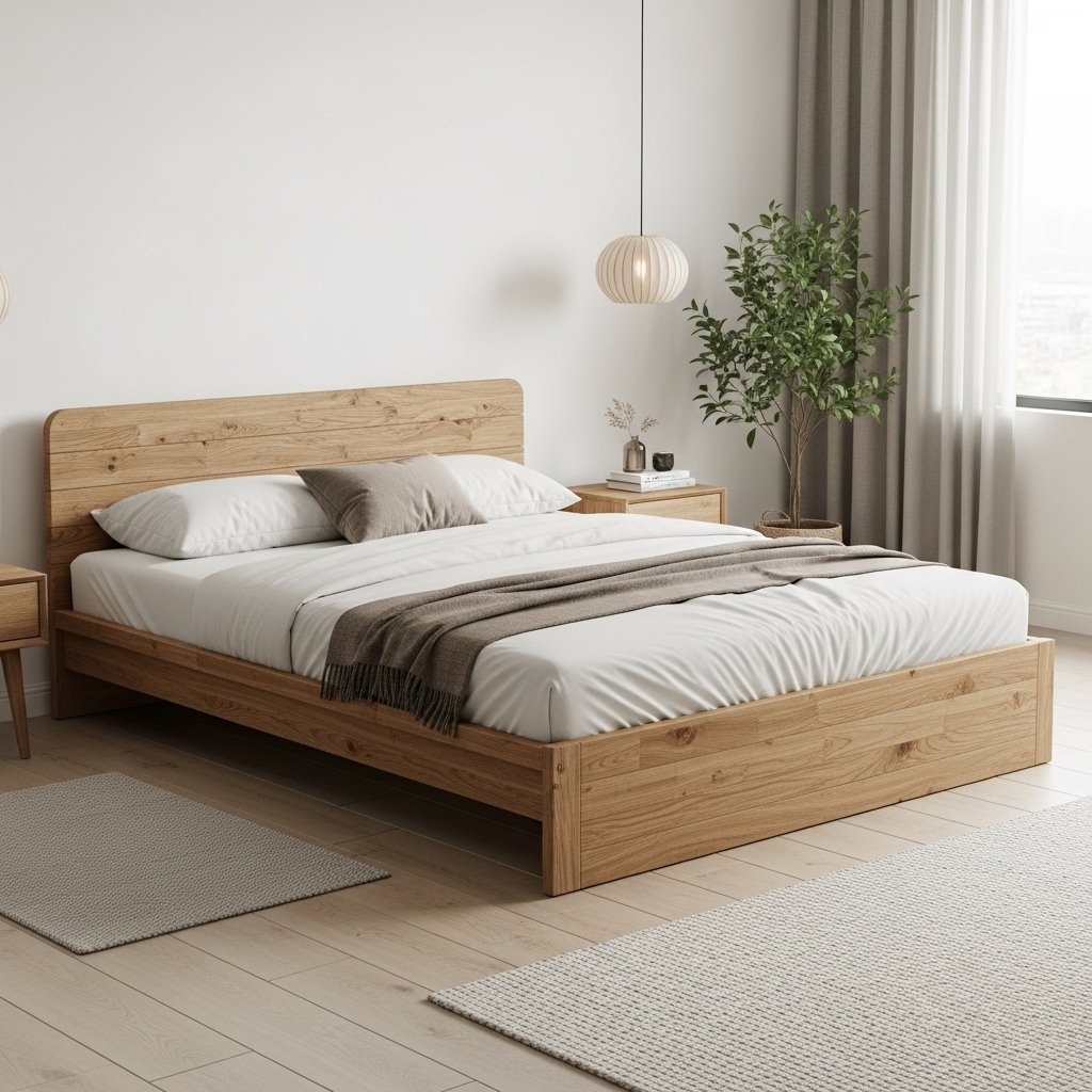 The Natural Wood Platform Bed