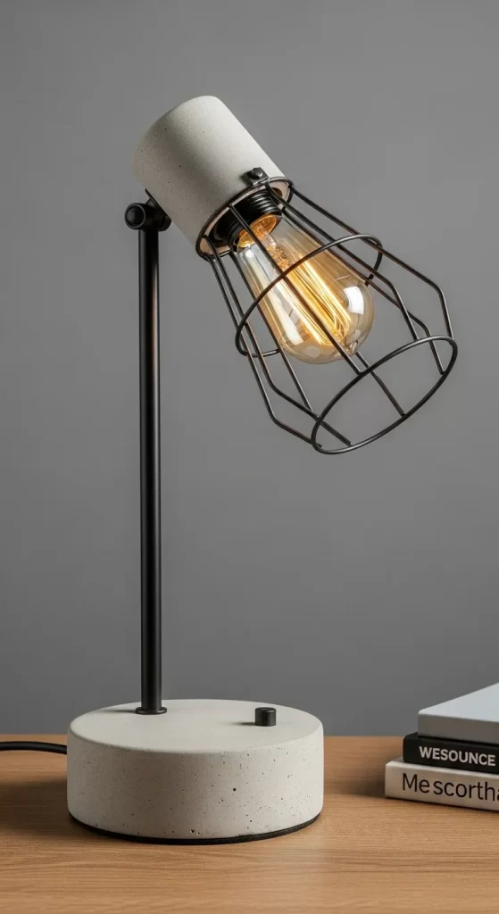 The Concrete & Cage Desk Lamp