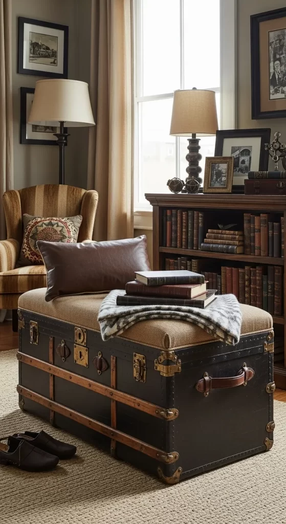 The Vintage Trunk Ottoman