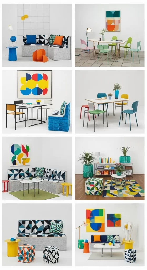 Playful Modern Spaces with Bold Geometry