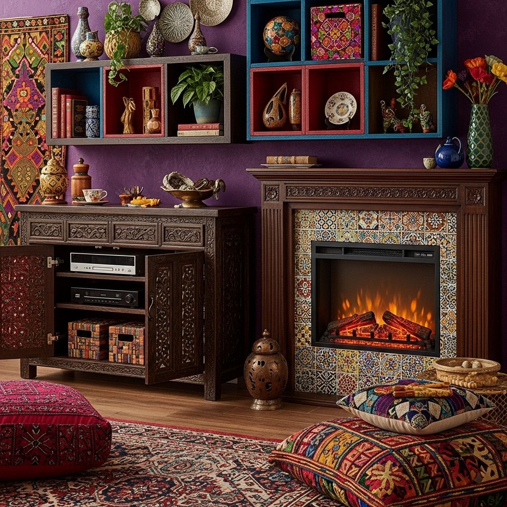 The Global Bohemian Fireplace Oasis