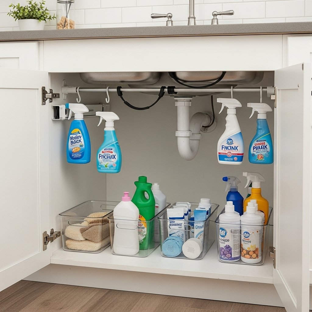 Under-Sink Storage Rod and Bins