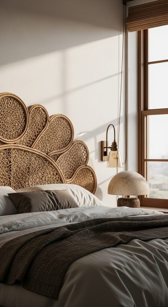 The Boho Rattan Petal Headboard