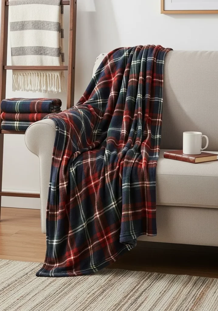 Plaid Flannel Throw