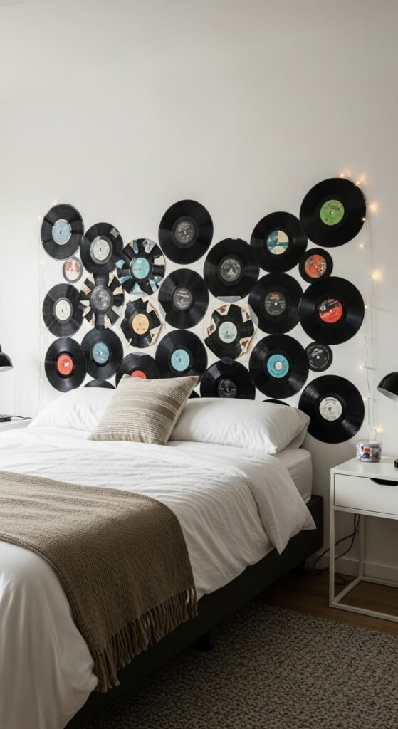 The Vintage Vinyl Record Headboard