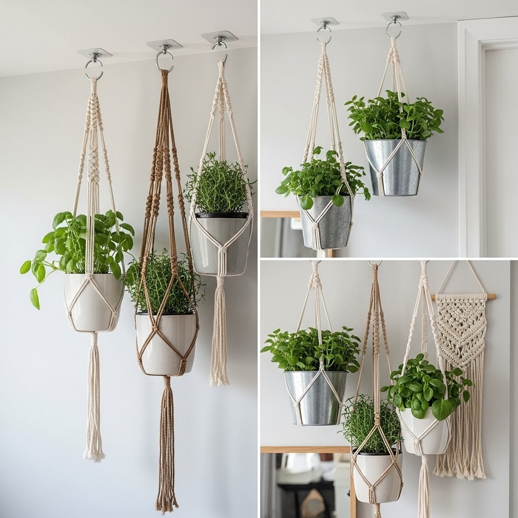 Ceiling-Mounted Hanging Planters