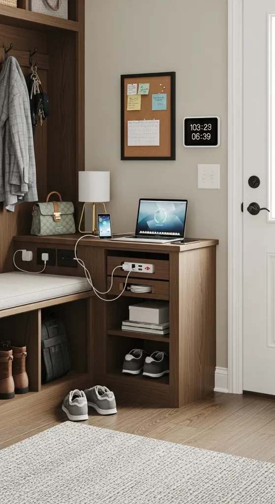 The Tech-Ready Entryway Bench