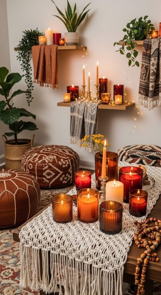 Boho Chic Candlelit Corner