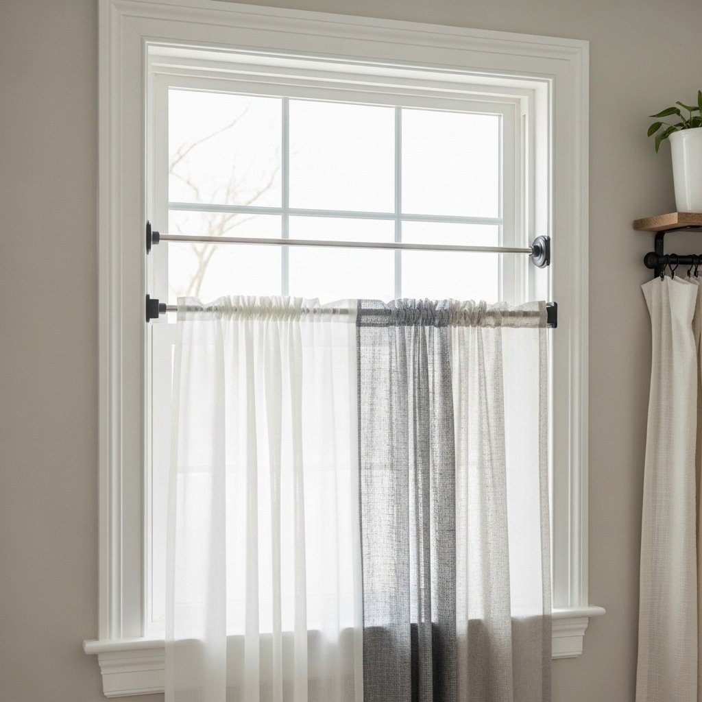 Tension Rod Window Curtains