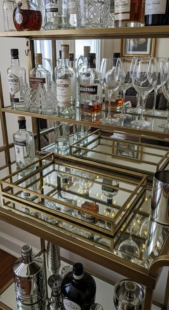 The Mirrored Bar Cart Glamour