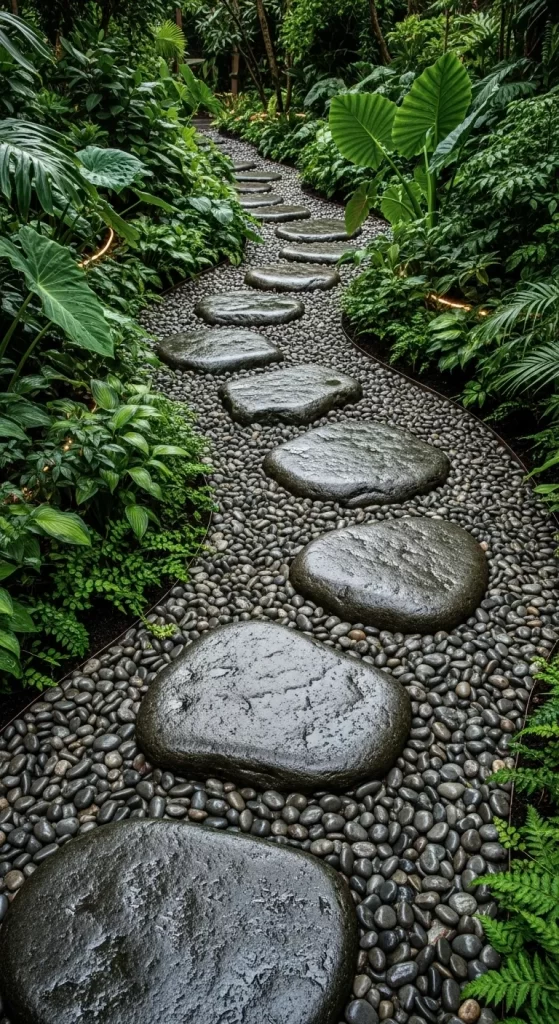 The Rainforest River Stone Path