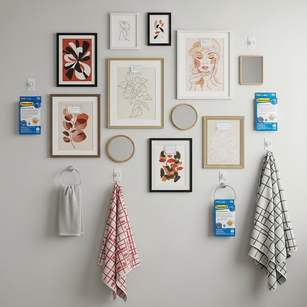 Damage-Free Wall Art and Towel Hooks