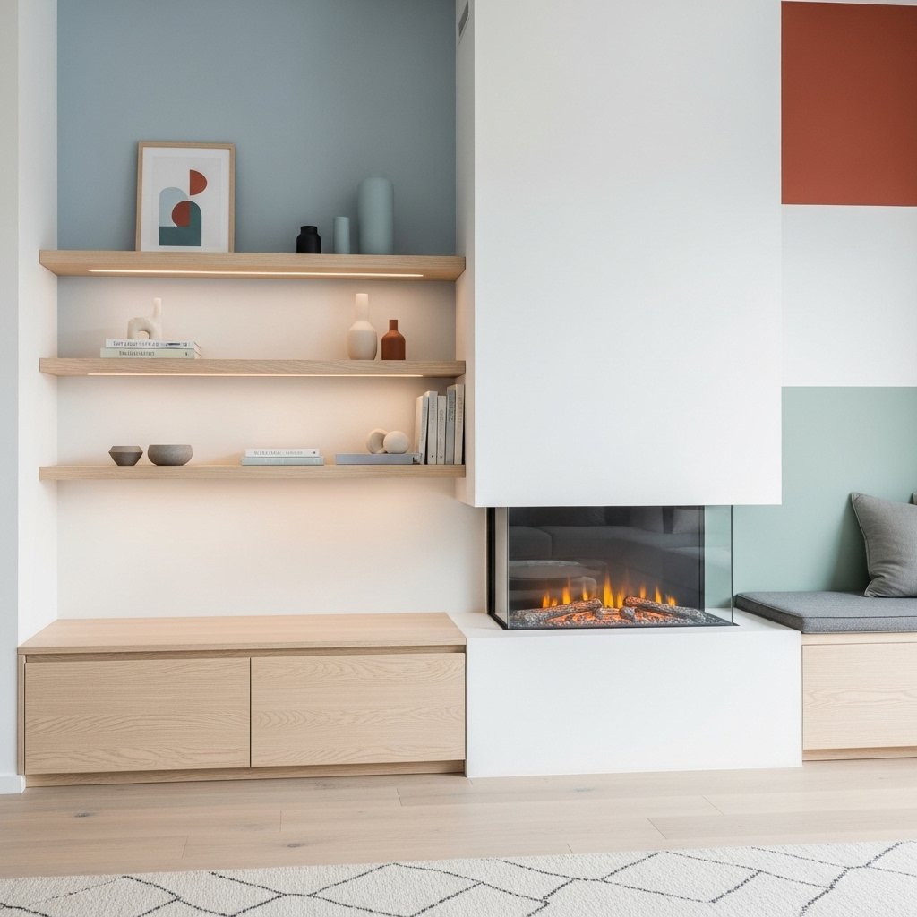 The Modern Corner Fireplace Retreat