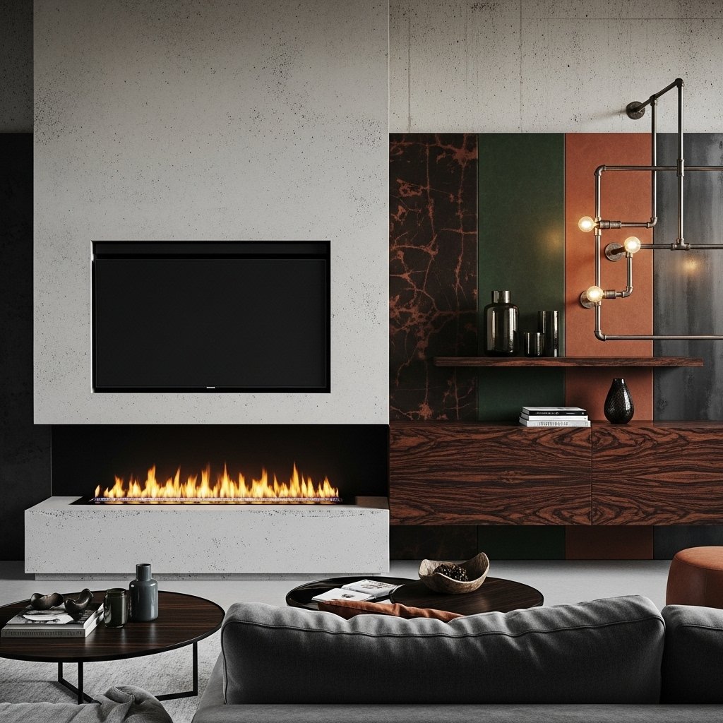 The Industrial Chic Linear Fireplace