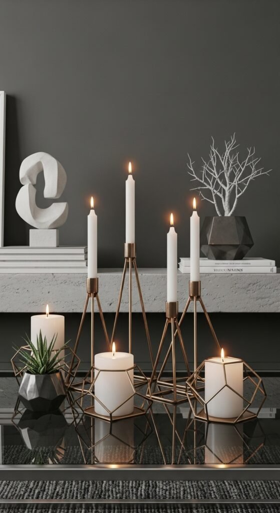 Geometric Modern Candle Ensemble