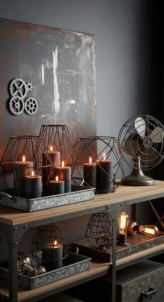 Industrial Chic Candle Display