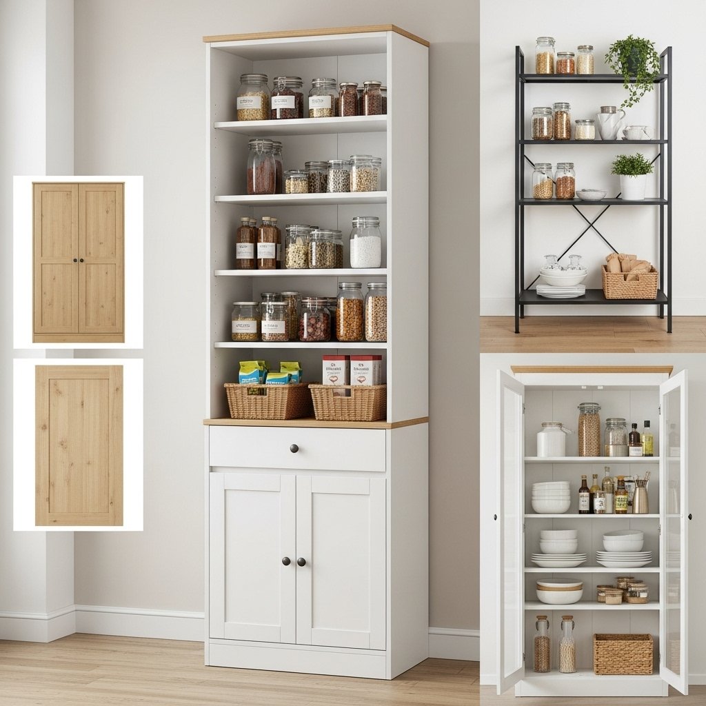 Freestanding Pantry and Open Shelving Solutions