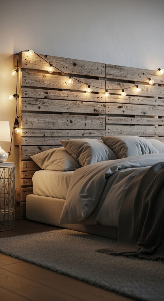 The Fairy Light Pallet Headboard