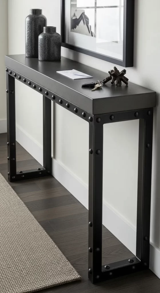 The Riveted Iron Console Table