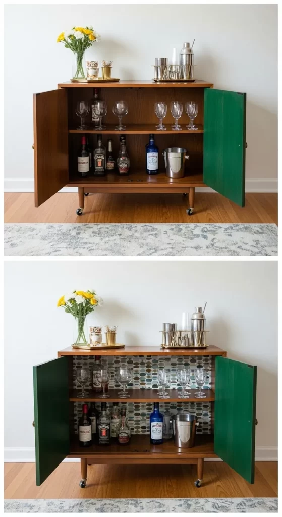 The Upgraded Mid-Century Bar Cart