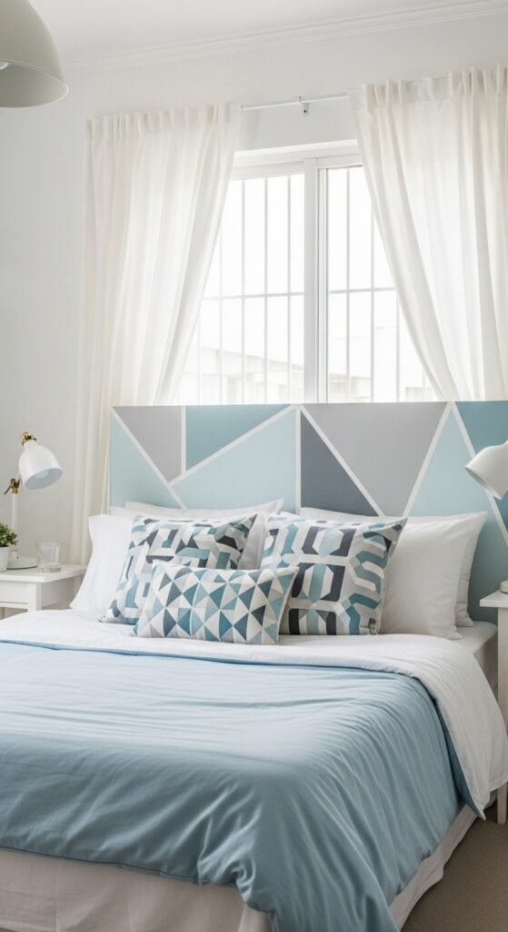 The Geometric Painted Panel Headboard