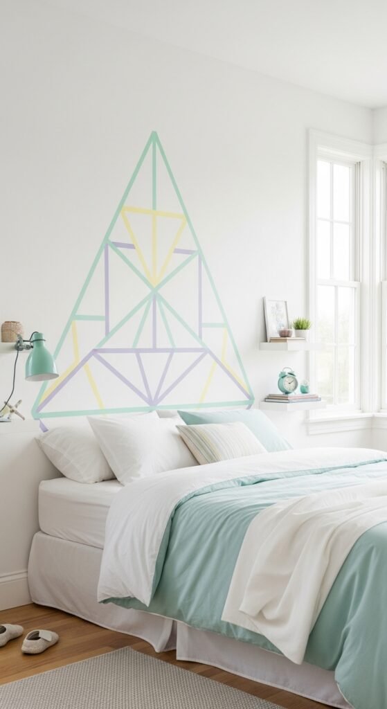 The Pastel Geometric Wall Art Headboard