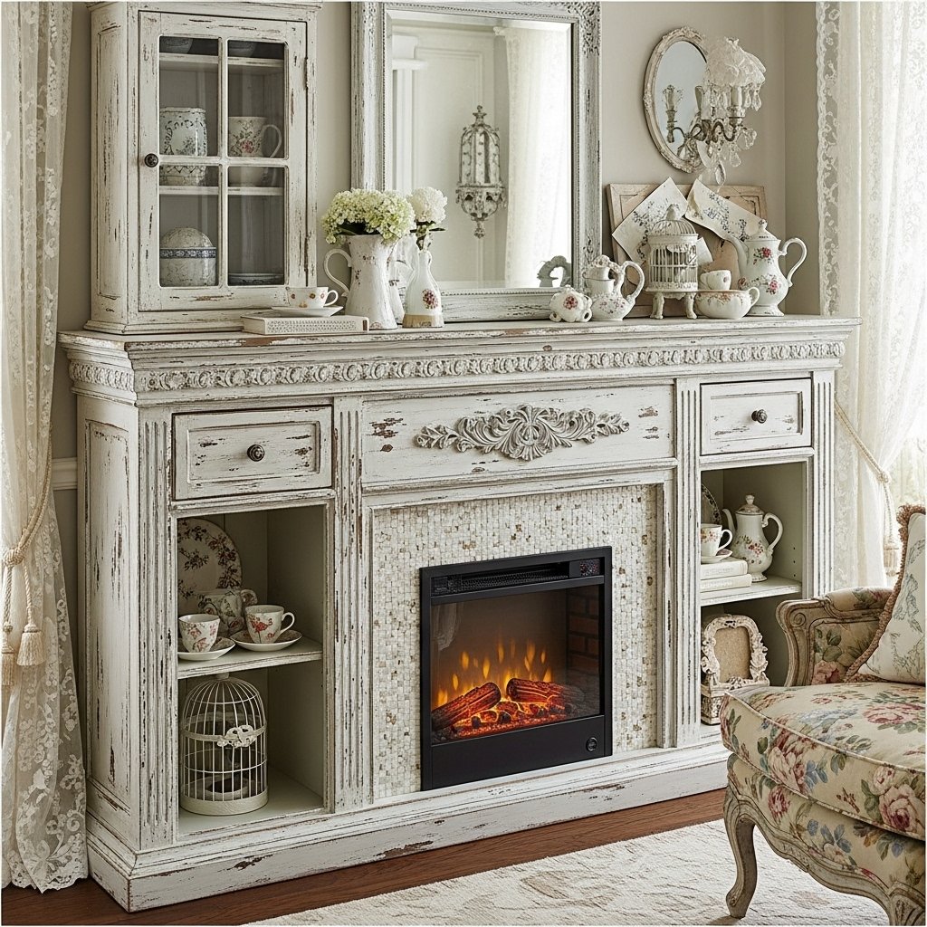 The Distressed French Country Fireplace Console