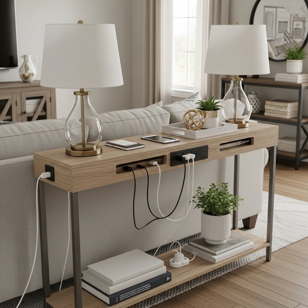 The Integrated Power Sofa Table