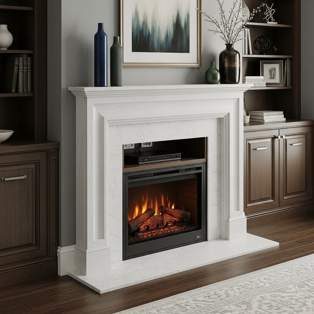 The Elegant Marble-Look Fireplace