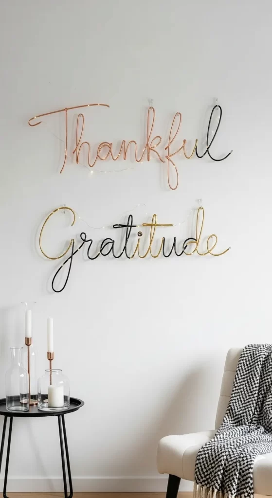 The Scripted "Thankful Gratitude" Wire Art