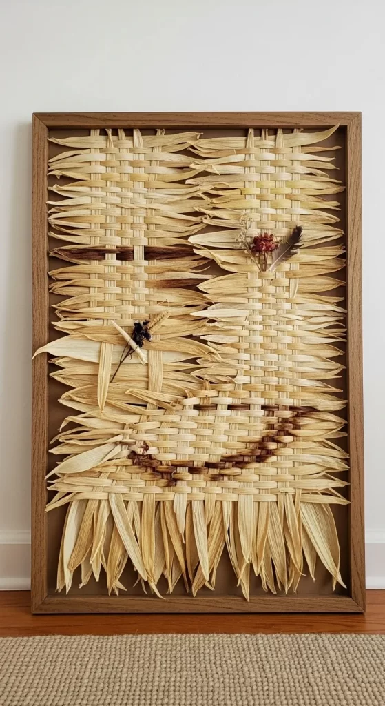 The Woven Corn Husk Art Panel
