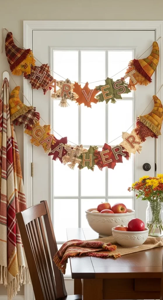 The Quilted "Harvest Gather" Door Banner