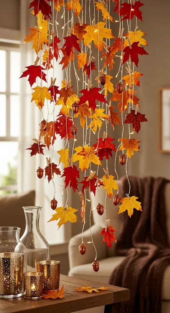 The Cascading Leaf and Acorn Fairy Lights