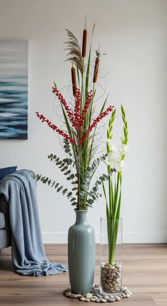 Modern Lakeside Reeds Display