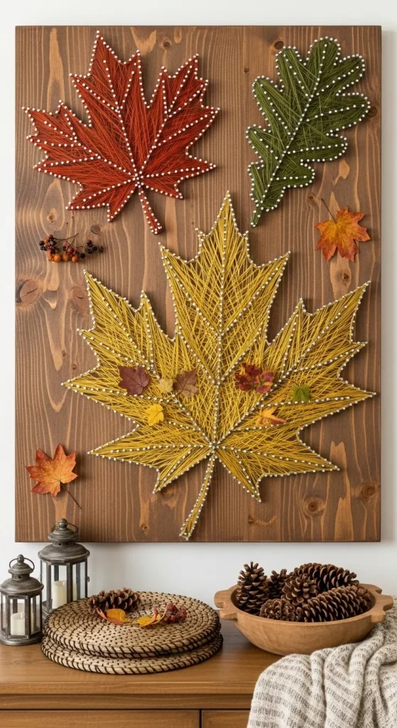 The Threaded Autumn Leaf Art
