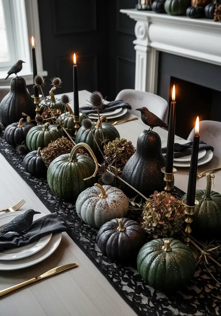 Elegant Dark Table Centerpiece