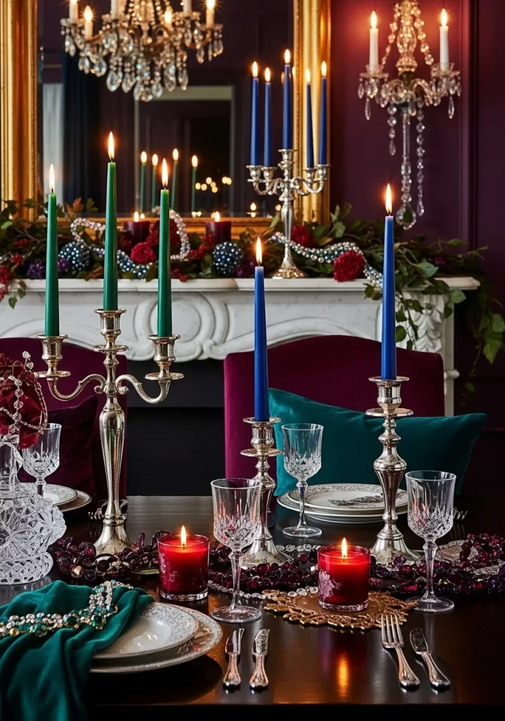 Jewel-Toned Candlelit Dinner