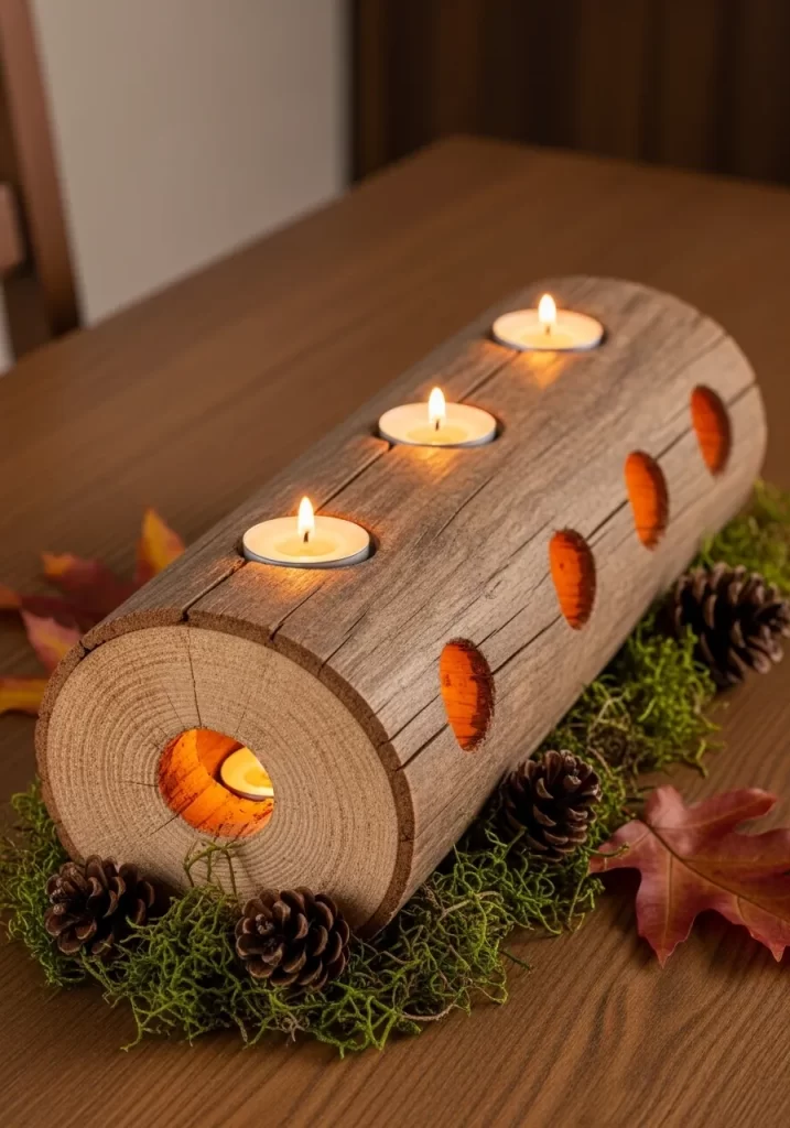 The Rustic Log Centerpiece