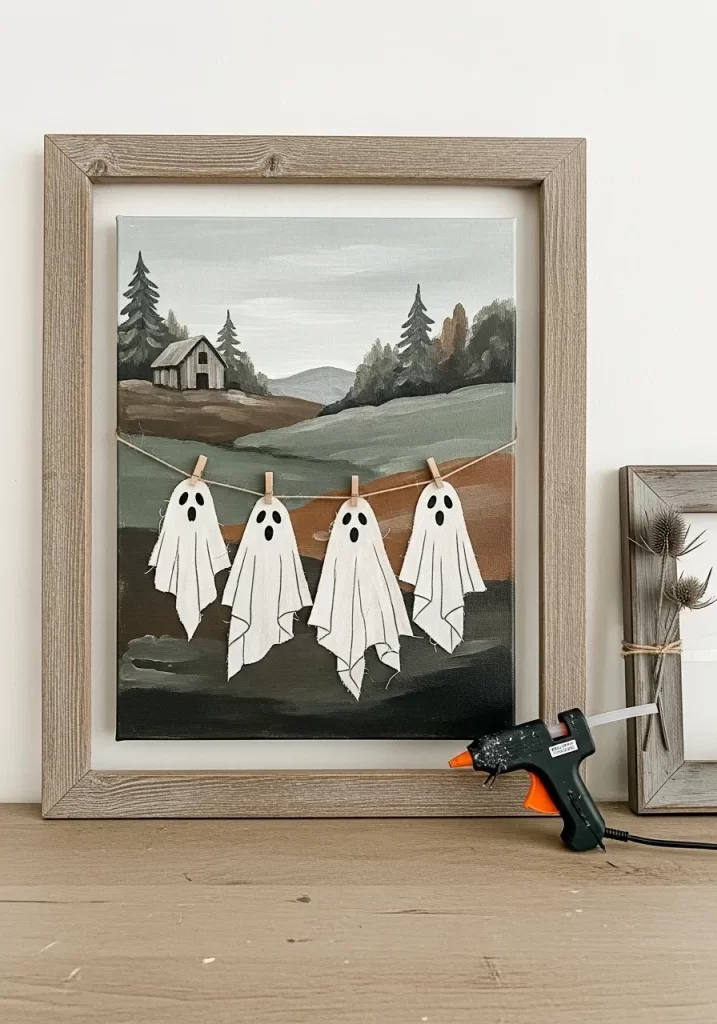 Playful Ghost Clothesline Art