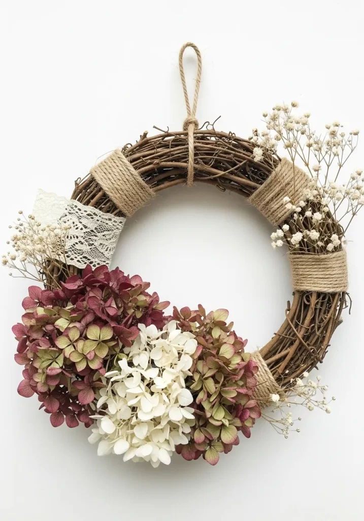 Dried Hydrangea and Twine Wreath