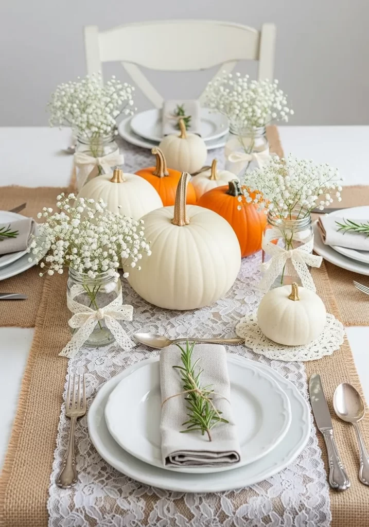 Elegant Burlap & Lace Table Setting