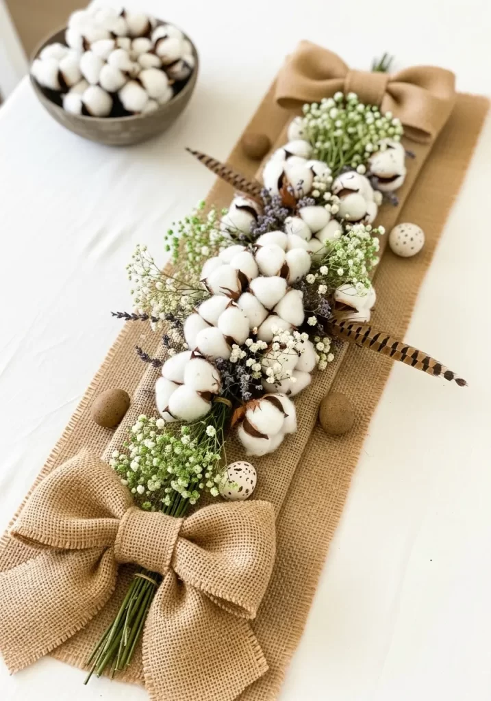 Farmhouse Cotton and Burlap Runner