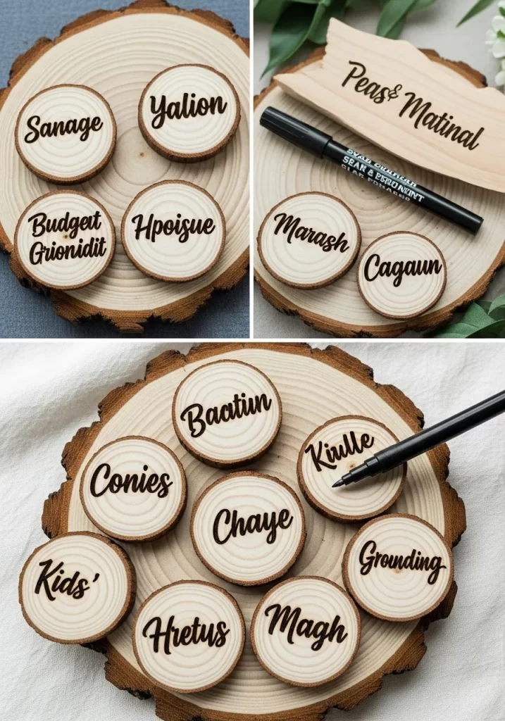 Woodland Wood Slice Place Markers