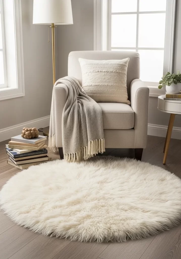 The Cozy Faux Fur Round Rug