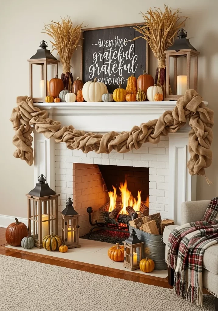 Rustic Harvest Fireplace Mantel