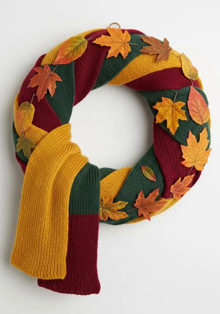 Cozy Knit Scarf Fall Wreath