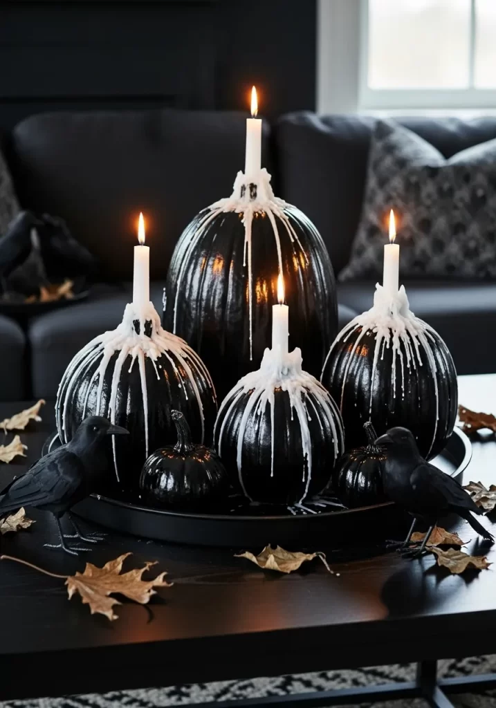 Dripping Wax Halloween Pumpkins