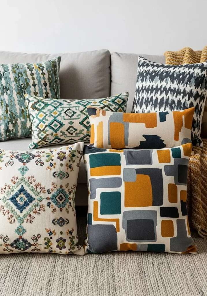The Eclectic Patterned Pillow Assortment